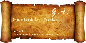 Gyuricskó Anita névjegykártya
